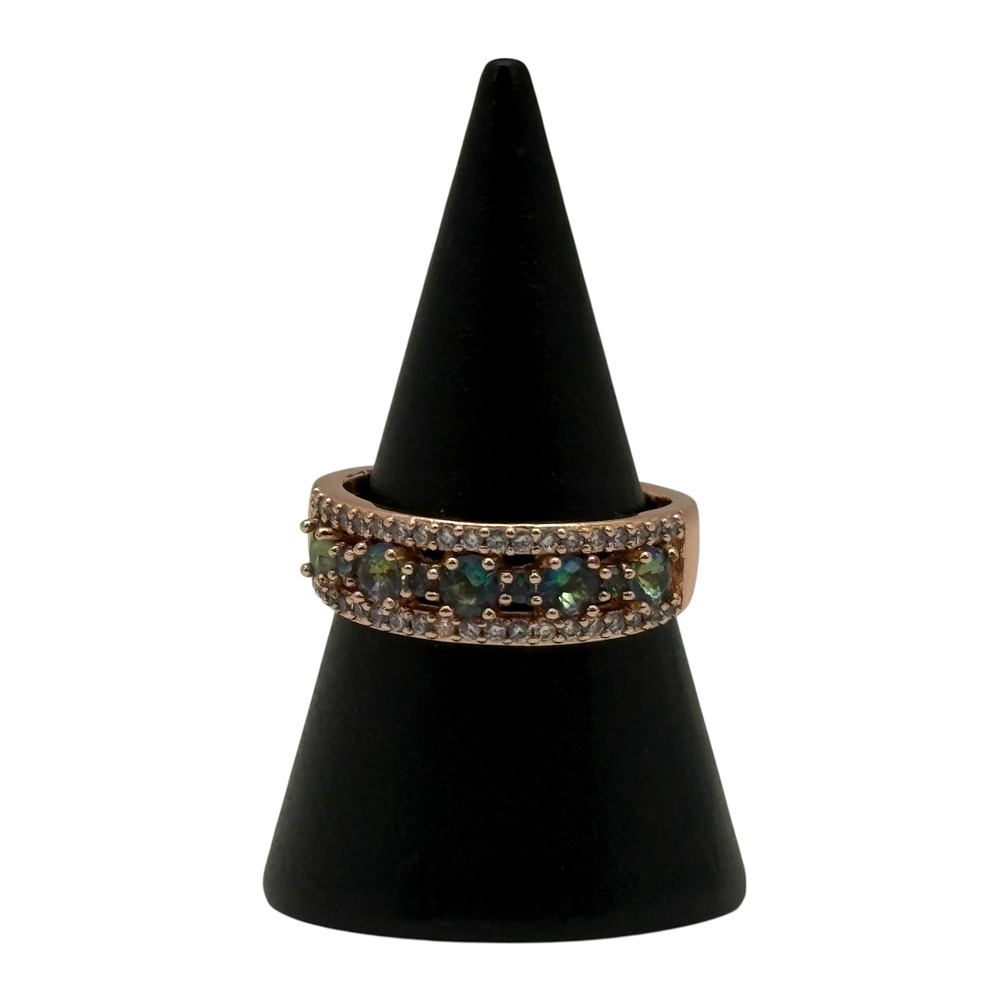 Bomb Party RBP6448 Send My Love Lab Created Blue-Green Rainbow Topaz Size 9 Ring